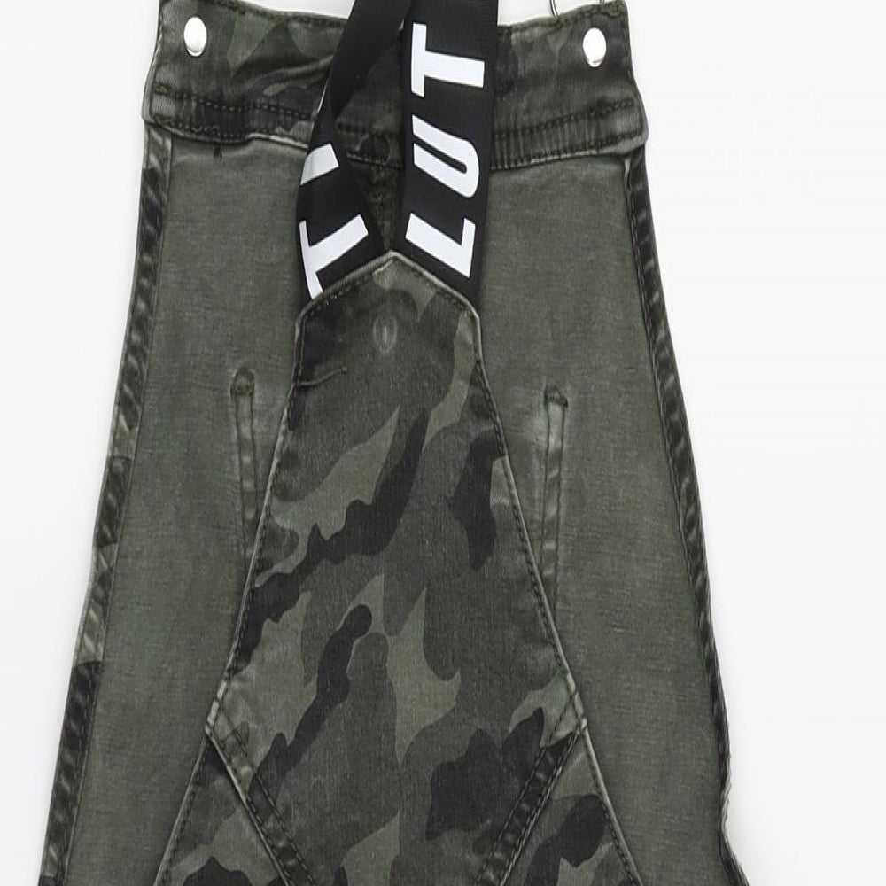 Tiffy & Staff Womens Green Camouflage Dungarees Trousers Size XS