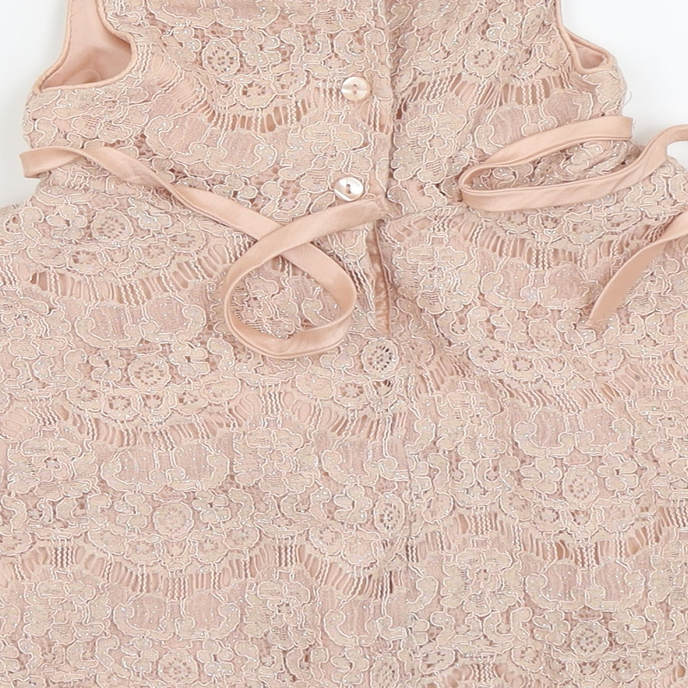 Bloome Girls Pink Floral Fit & Flare Size 24 Months