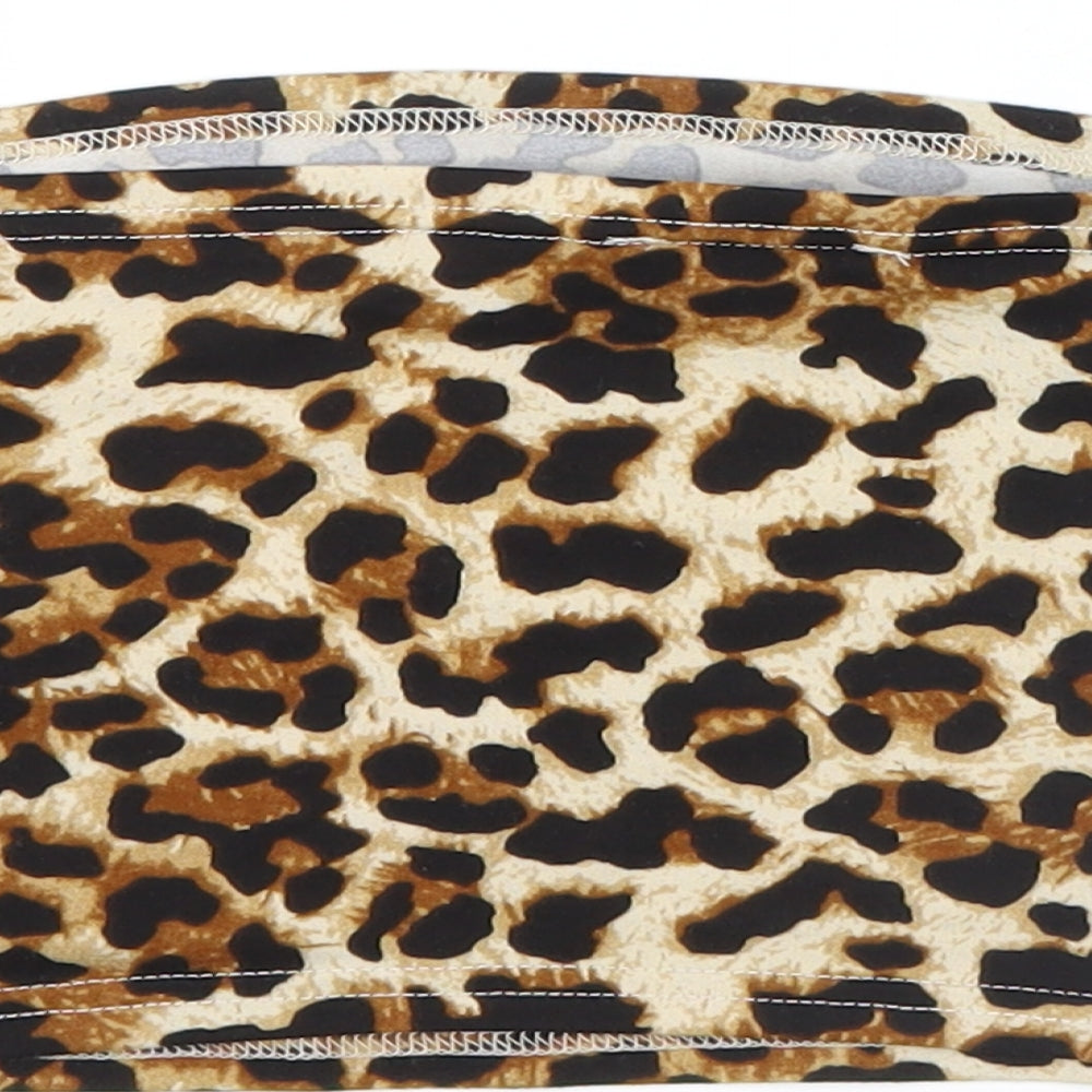 SheIn Womens Brown Animal Print Basic T-Shirt Size 6 - Tube top
