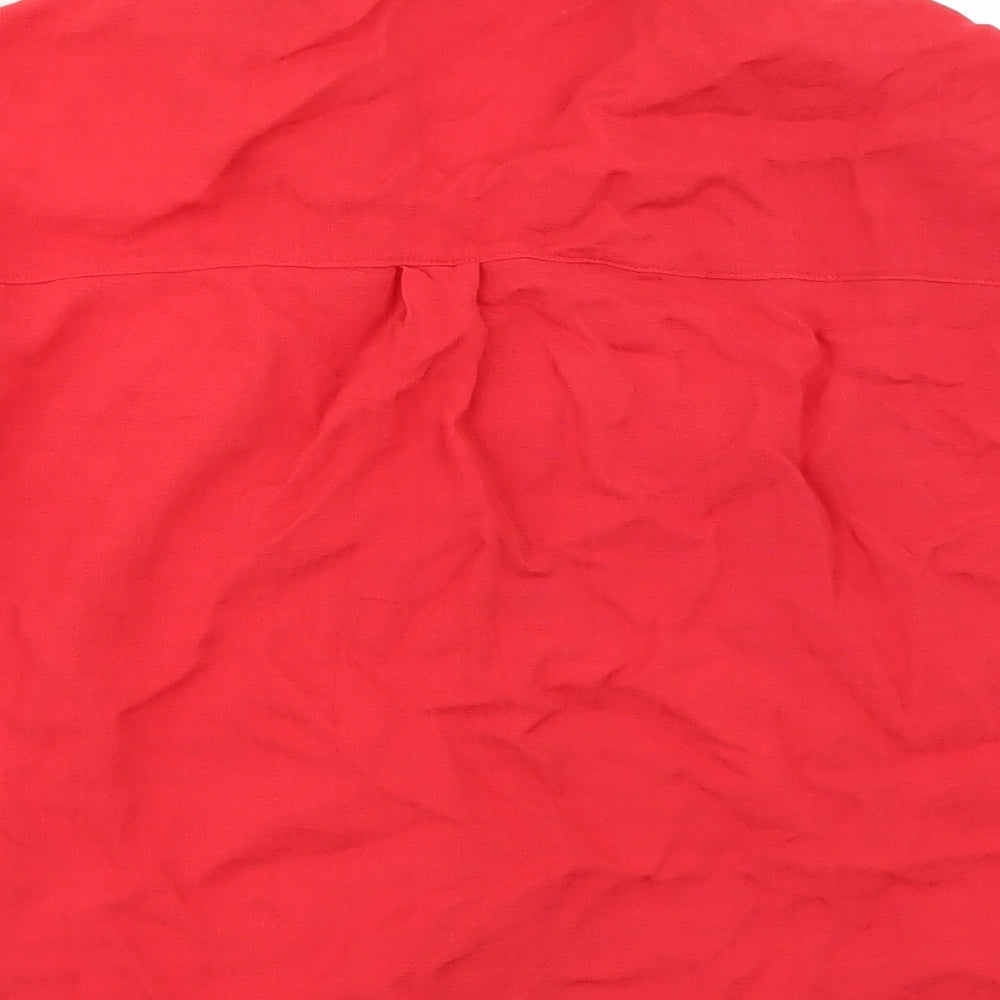 New Look Womens Red Basic Button-Up Size 16