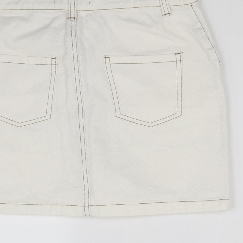 deniem co Womens White Mini Skirt Size 6