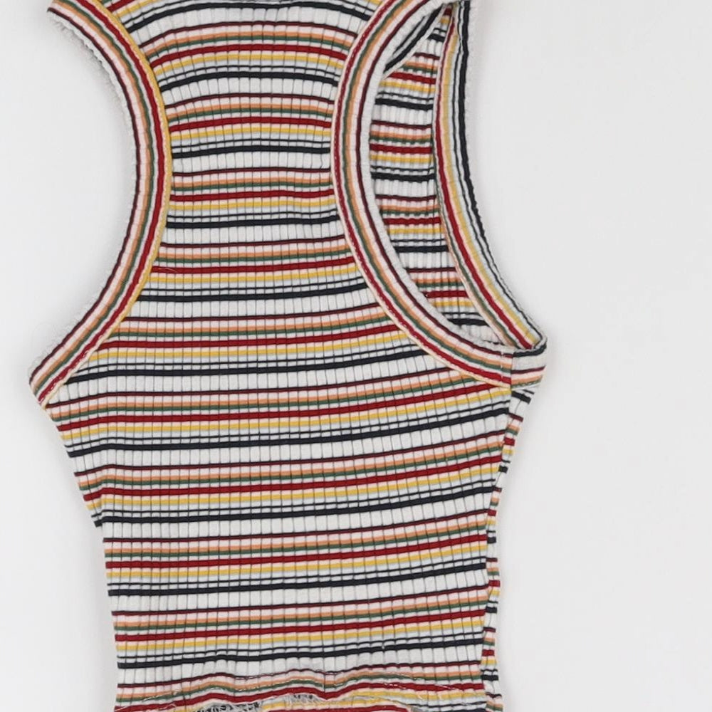 New Look Girls Multicoloured Striped Basic T-Shirt Size 10-11 Years