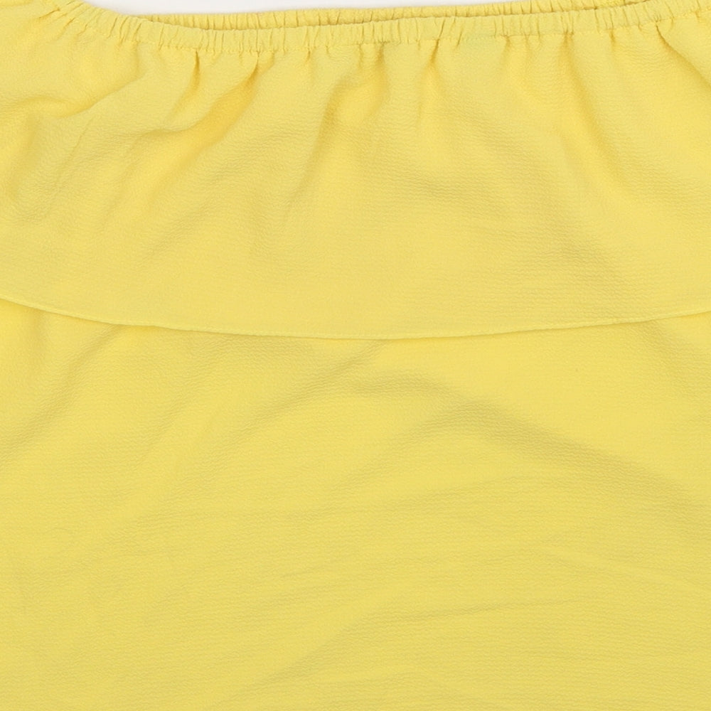 Preworn Womens Yellow Basic Blouse Size 14