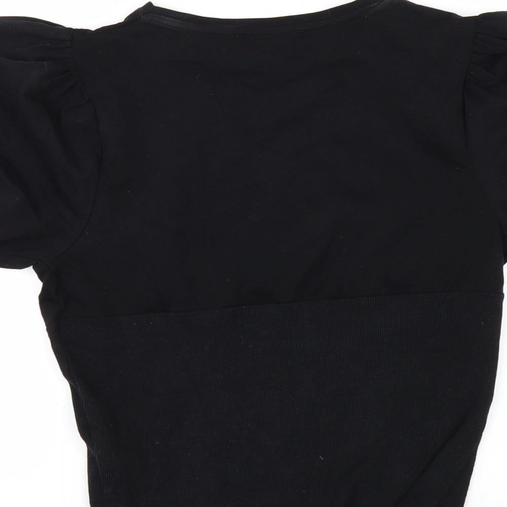 New Look Womens Black Basic T-Shirt Size 12