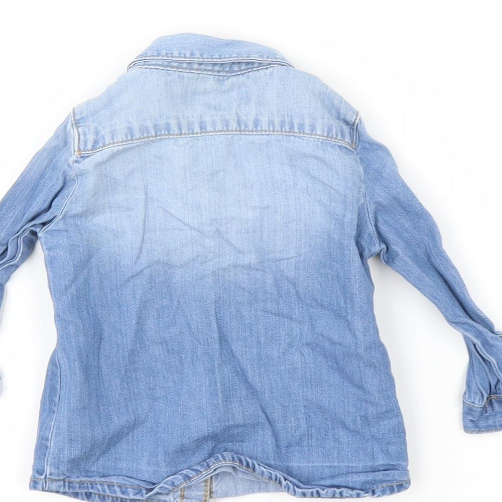Primark Girls Blue Denim Basic Button-Up Size 6-9 Months