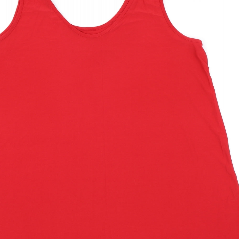 Nicole Collection Womens Red Basic Tank Size L