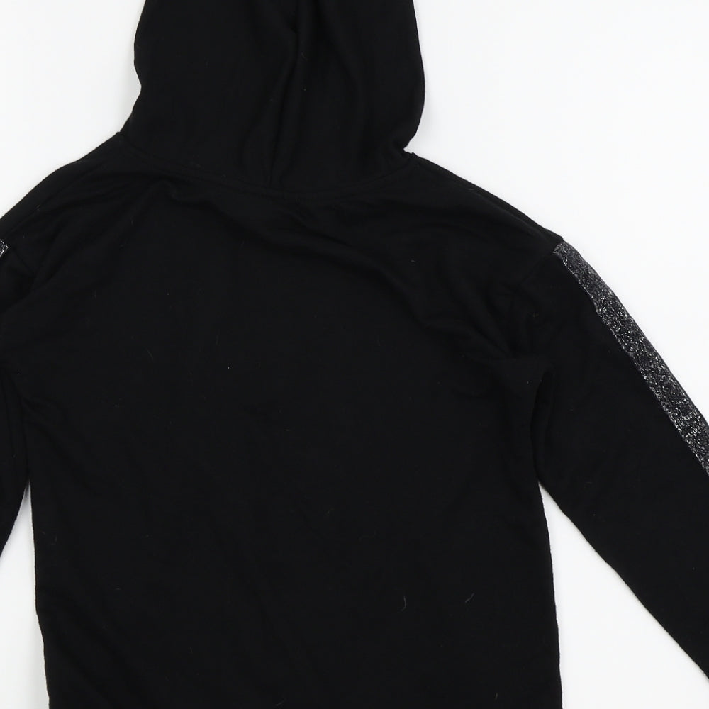 Asda George Girls Black Basic T-Shirt Size 9-10 Years