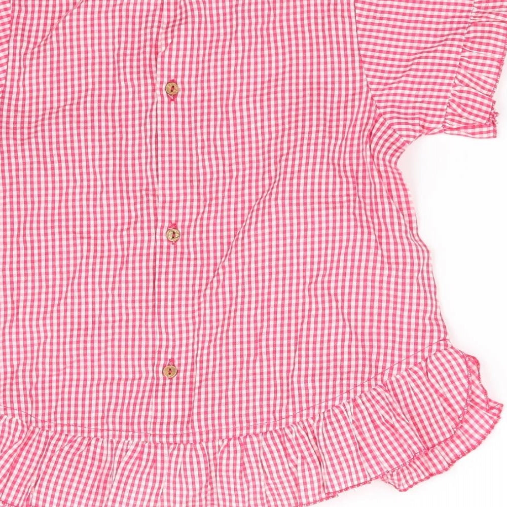 csrafted Girls Red Check Basic Button-Up Size 5-6 Years