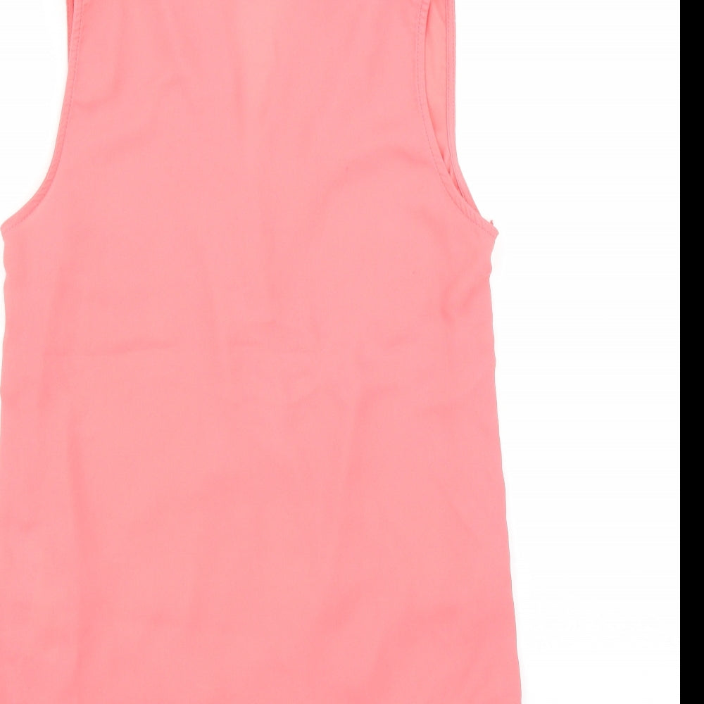 New Look Womens Pink Basic Blouse Size 8
