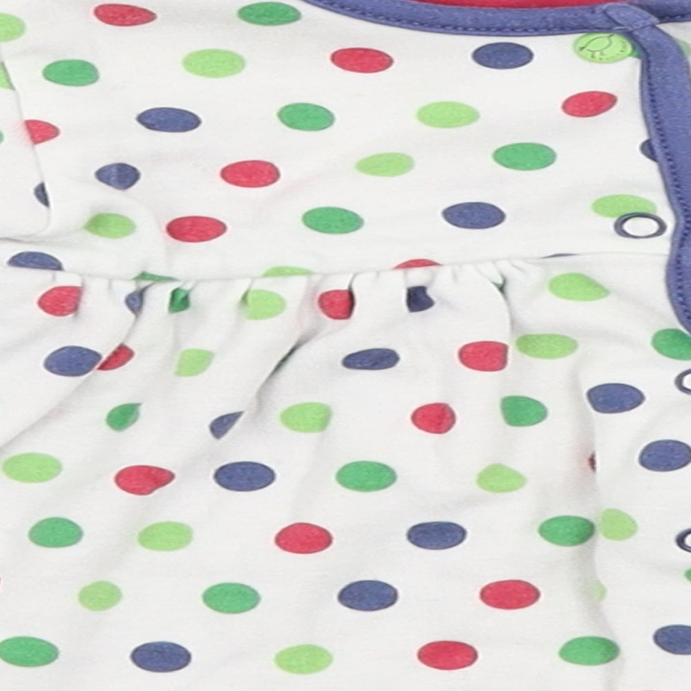 M&S White Spotted Basic T-Shirt Size 3-6 Months