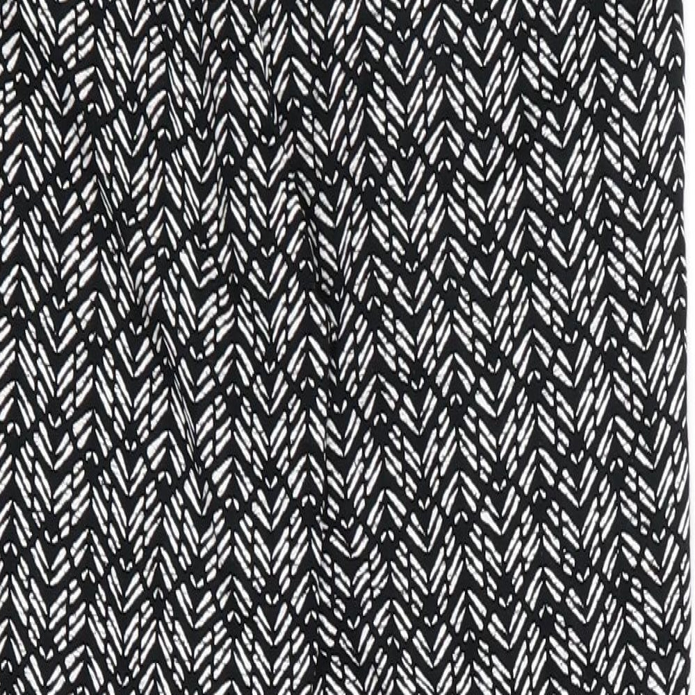 Marks and Spencer Womens Black Herringbone Harem Trousers Size 10 L26 in