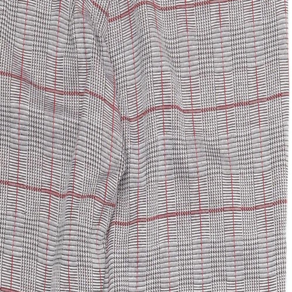 Lipsy London Womens Red Plaid Jegging Trousers Size 12 L25 in