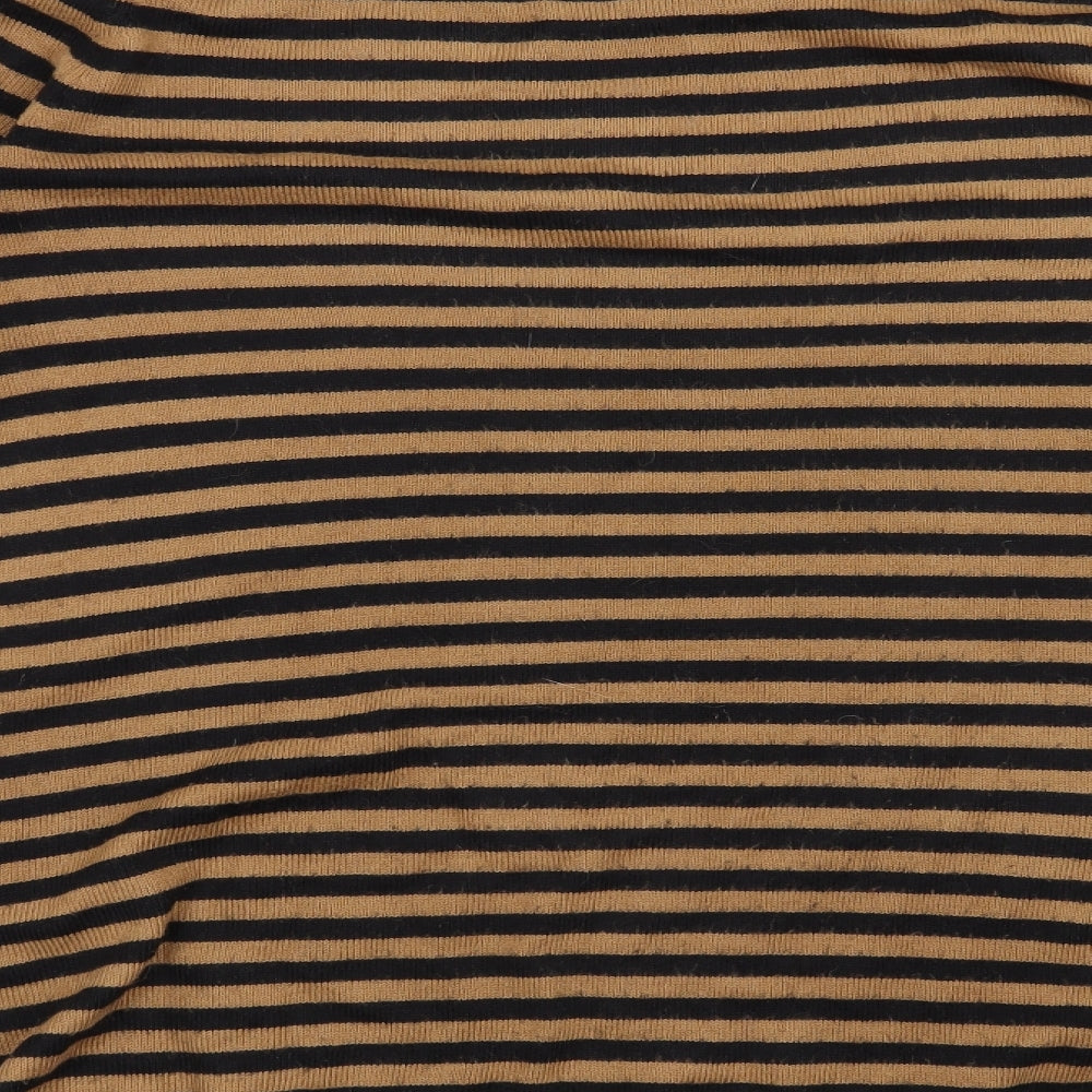 Papaya Womens Brown Striped Pullover Jumper Size 12