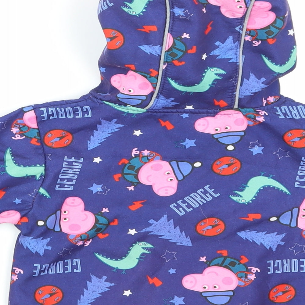 Pepper pig Blue Animal Print Jacket Coat Size 12-18 Months