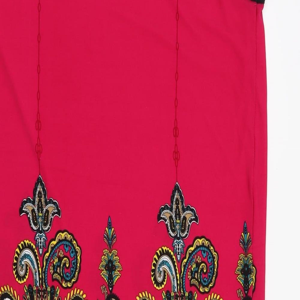 print fusion Womens Pink Paisley A-Line Size S