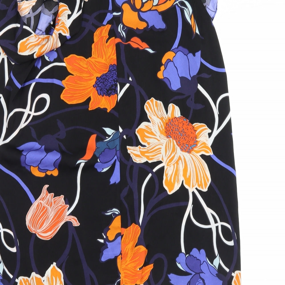 Dorothy Perkins Womens Black Floral Basic Tank Size 14