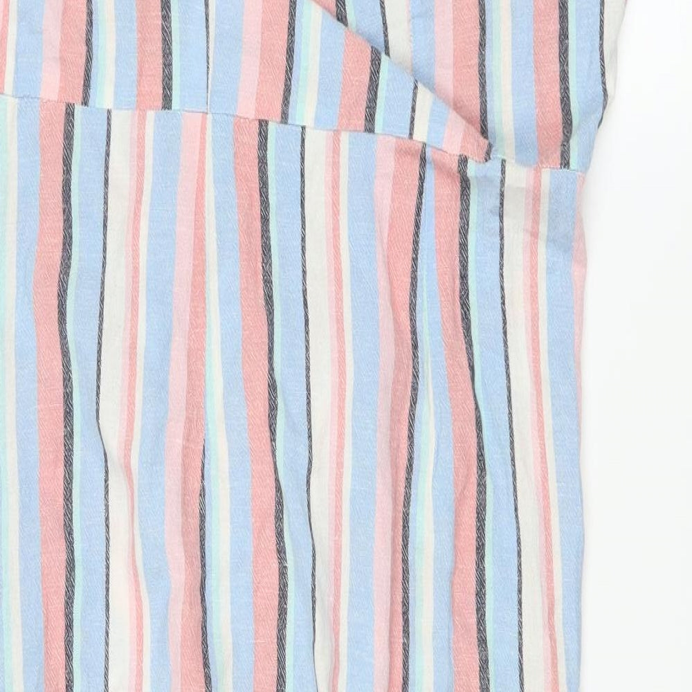 George Womens Pink Striped A-Line Size 14