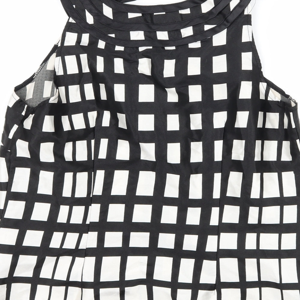 Klass Womens Black Check Basic Blouse Size 12