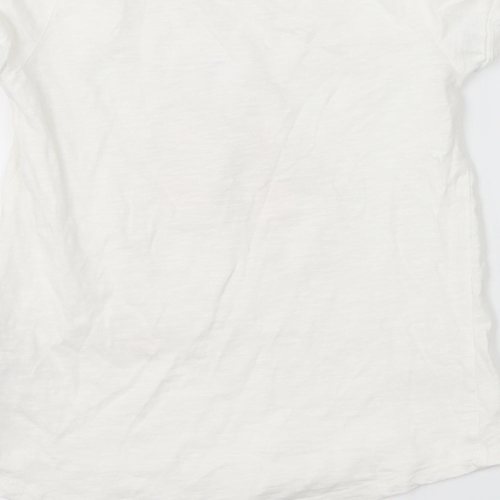 H&M Girls White Basic T-Shirt Size 9-10 Years - Butterflies