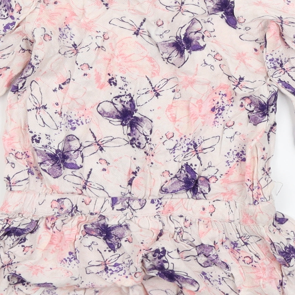 Asda George Girls Pink Animal Print Fit & Flare Size 2-3 Years