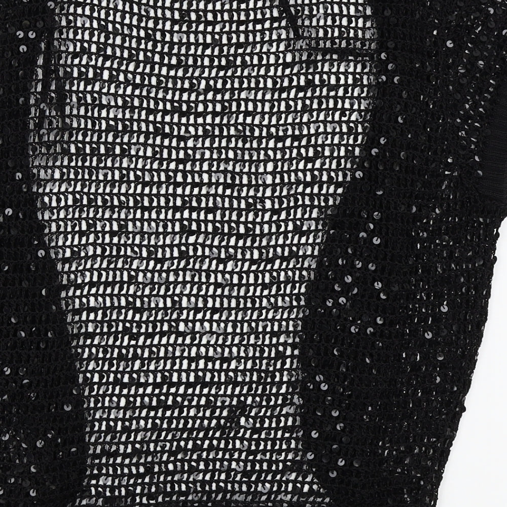 Asda George Womens Black Cardigan Jumper Size L - crop cardigan