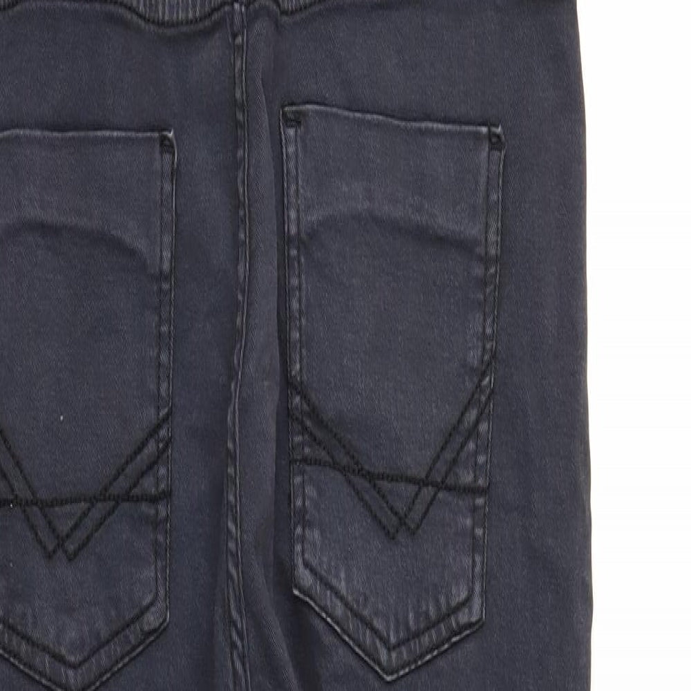 F&F Girls Black Denim Dungarees Trousers Size 13-14 Years