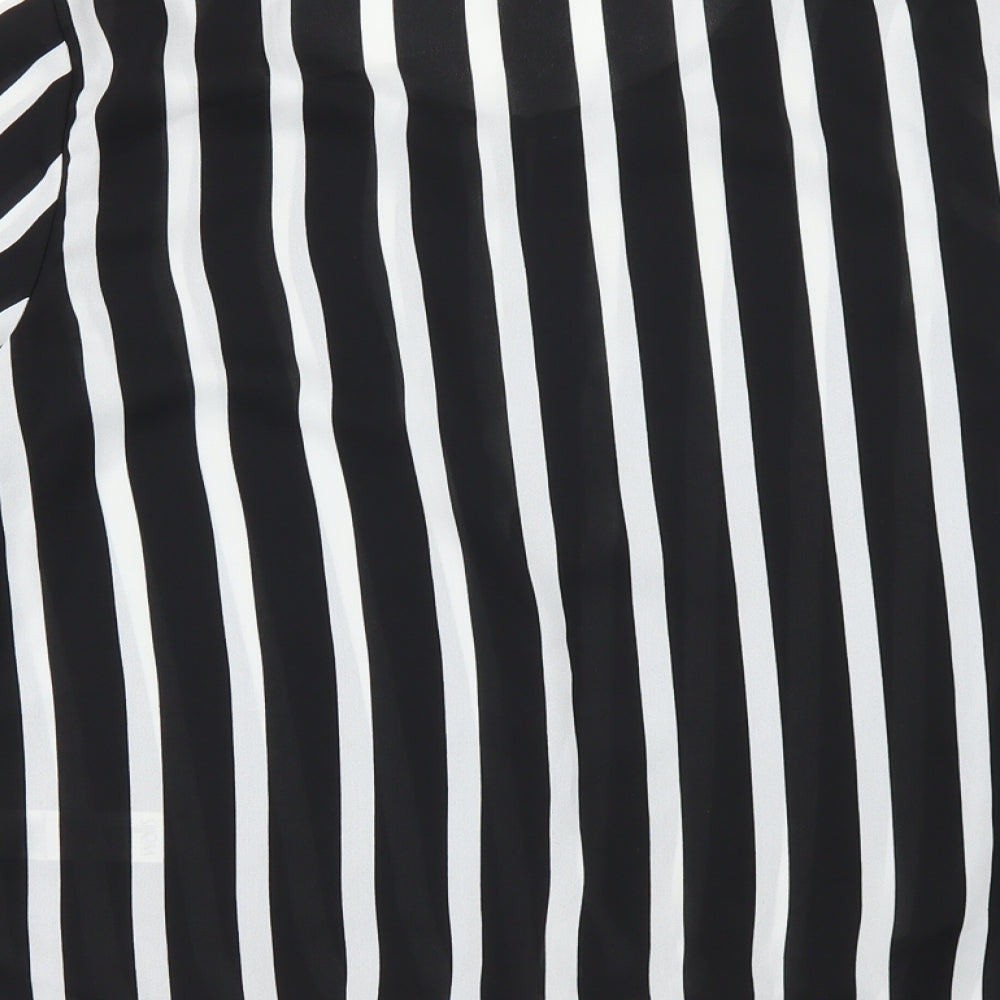 Wallis Womens Black Striped Basic Blouse Size 12