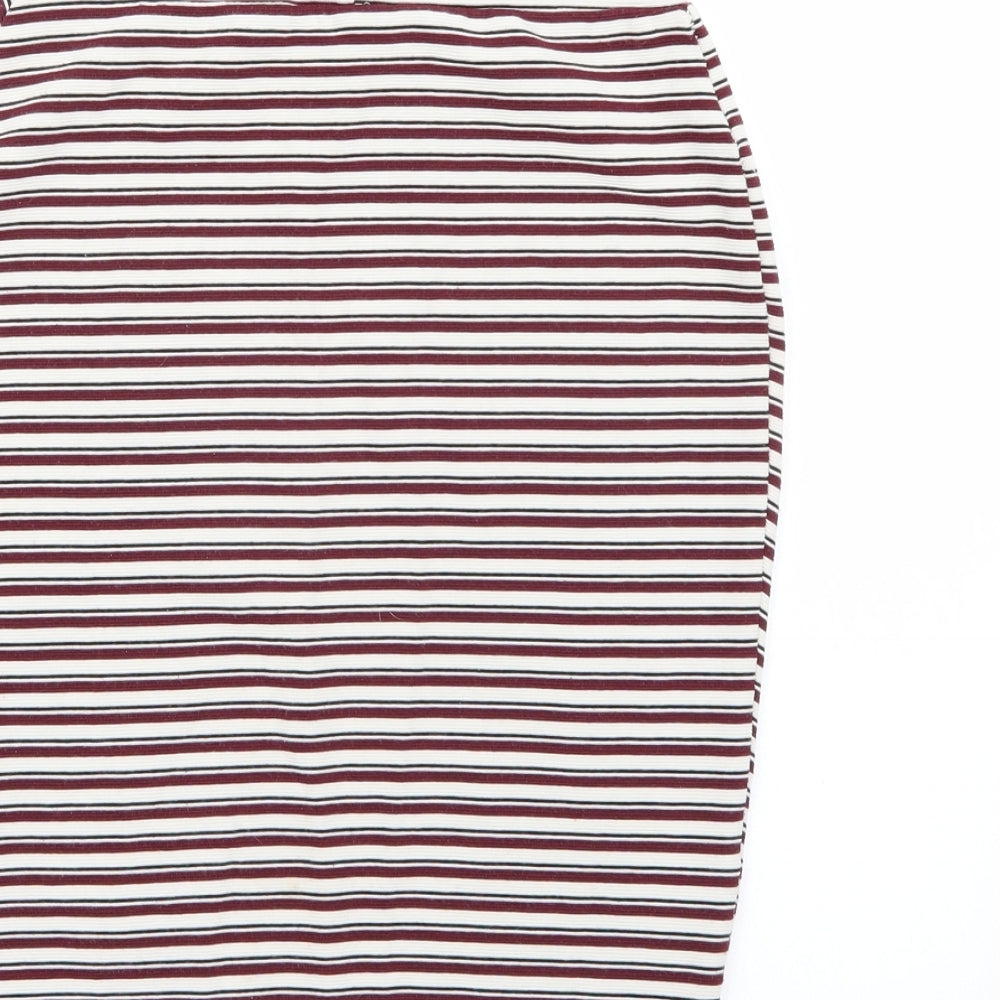 Primark Womens Purple Striped A-Line Skirt Size 8