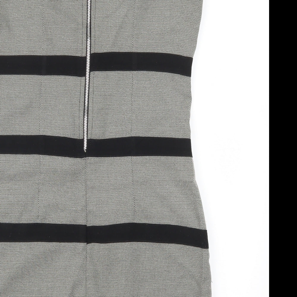 Ad Lib Womens Grey Striped Mini Size 12