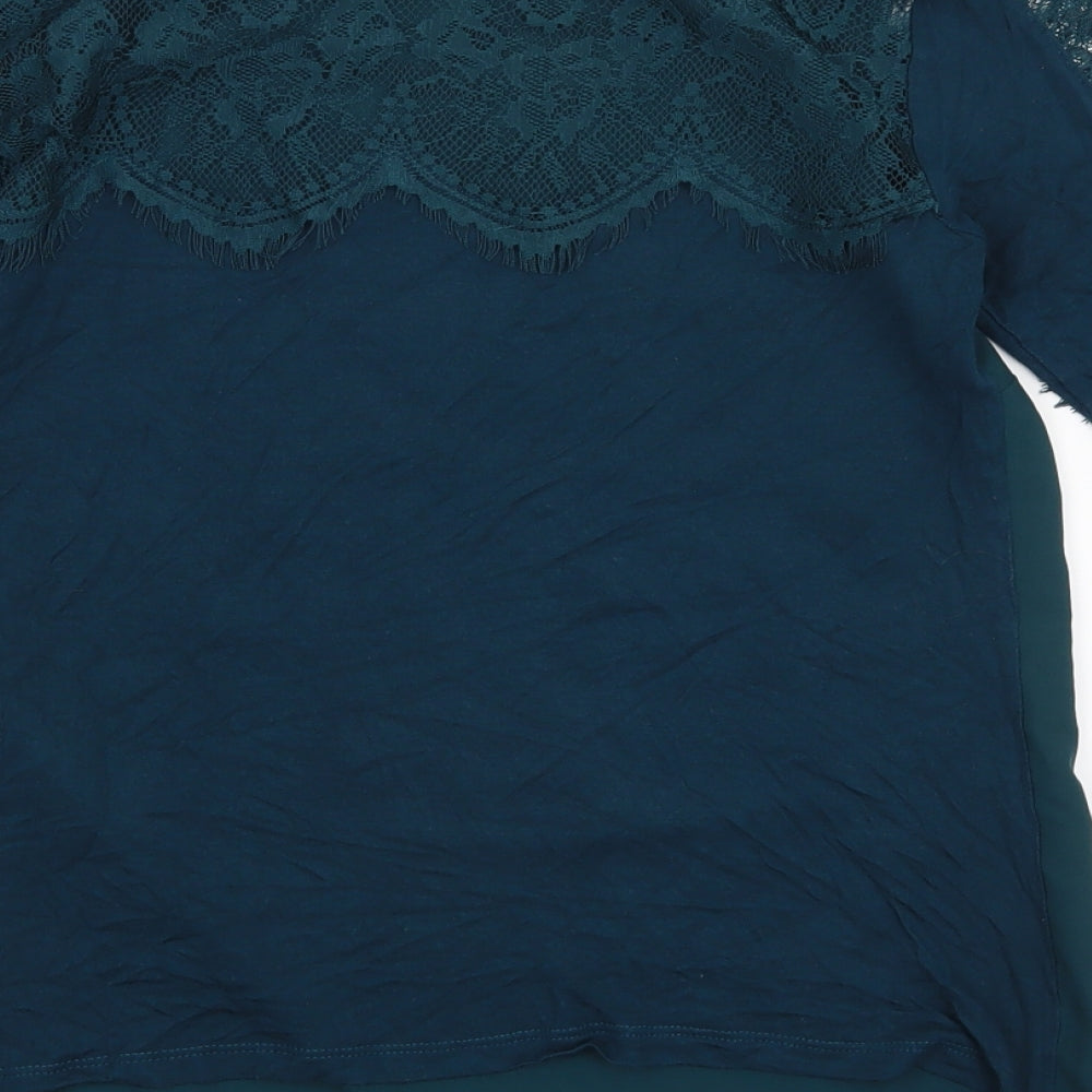 Warehouse Womens Green Basic Blouse Size 8