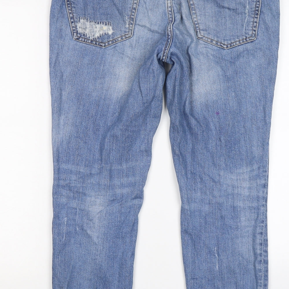 River Island Womens Blue Denim Boyfriend Jeans Size 10 L25 in