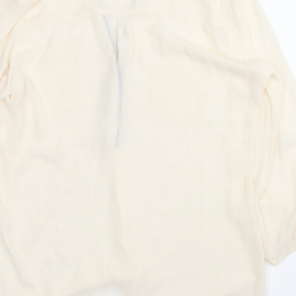 H&M Womens White Basic Button-Up Size 8