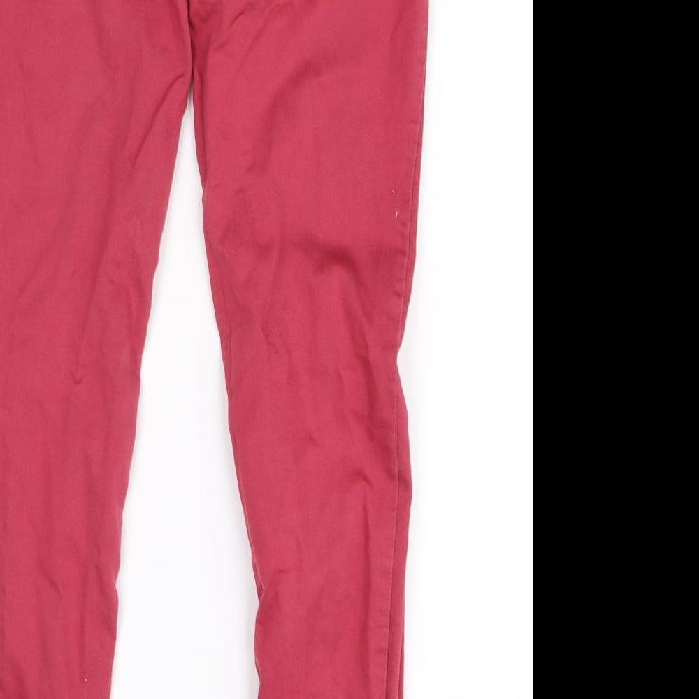 denim& co Womens Red Skinny Jeans Size 12 L28 in