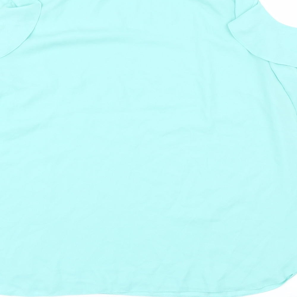 Preworn Womens Green Basic Blouse Size 16