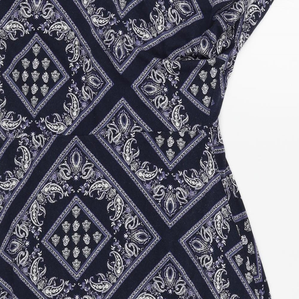 Collection Womens Blue Argyle/Diamond Skater Dress Size 10