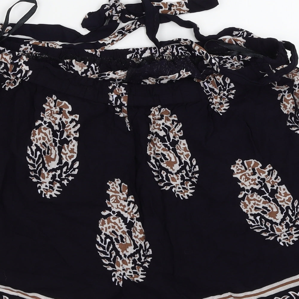 SheIn Womens Black Floral Culotte Shorts Size L
