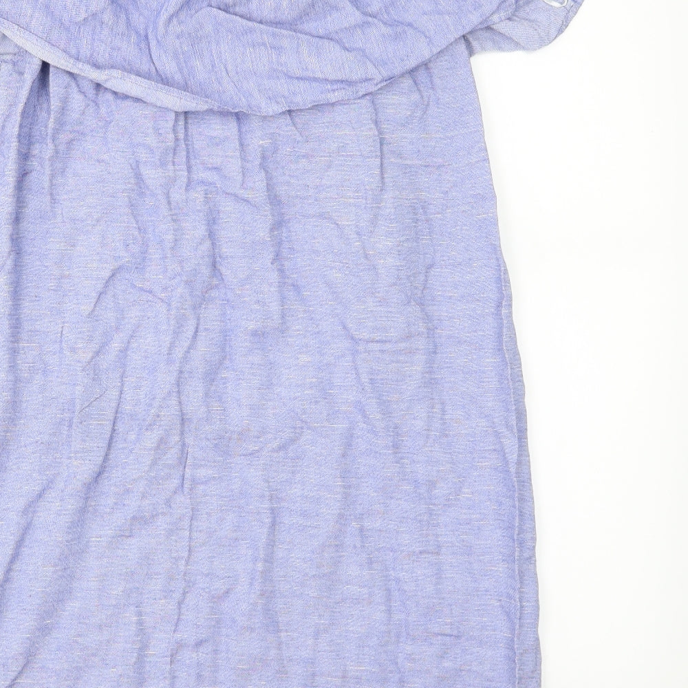 Zara Womens Blue Woven T-Shirt Dress Size S