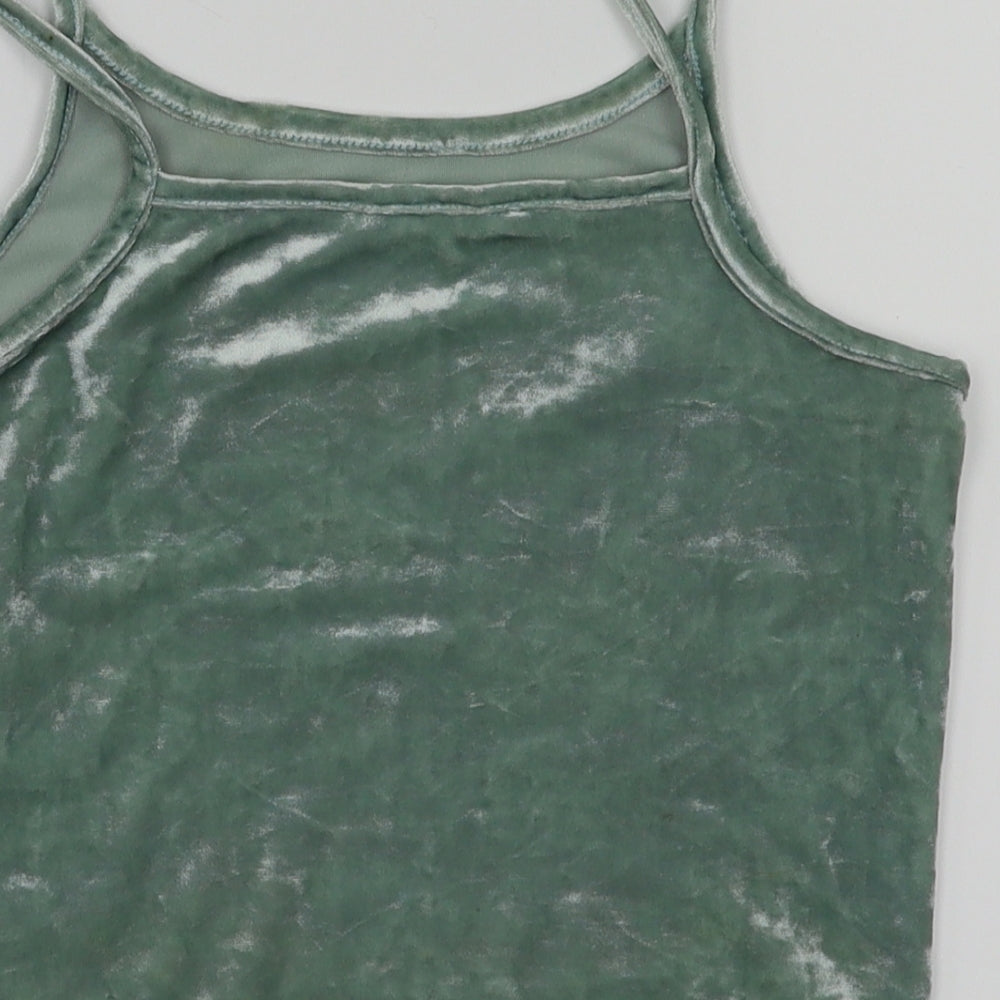 Candy Couture Girls Green Basic T-Shirt Size 12 Years