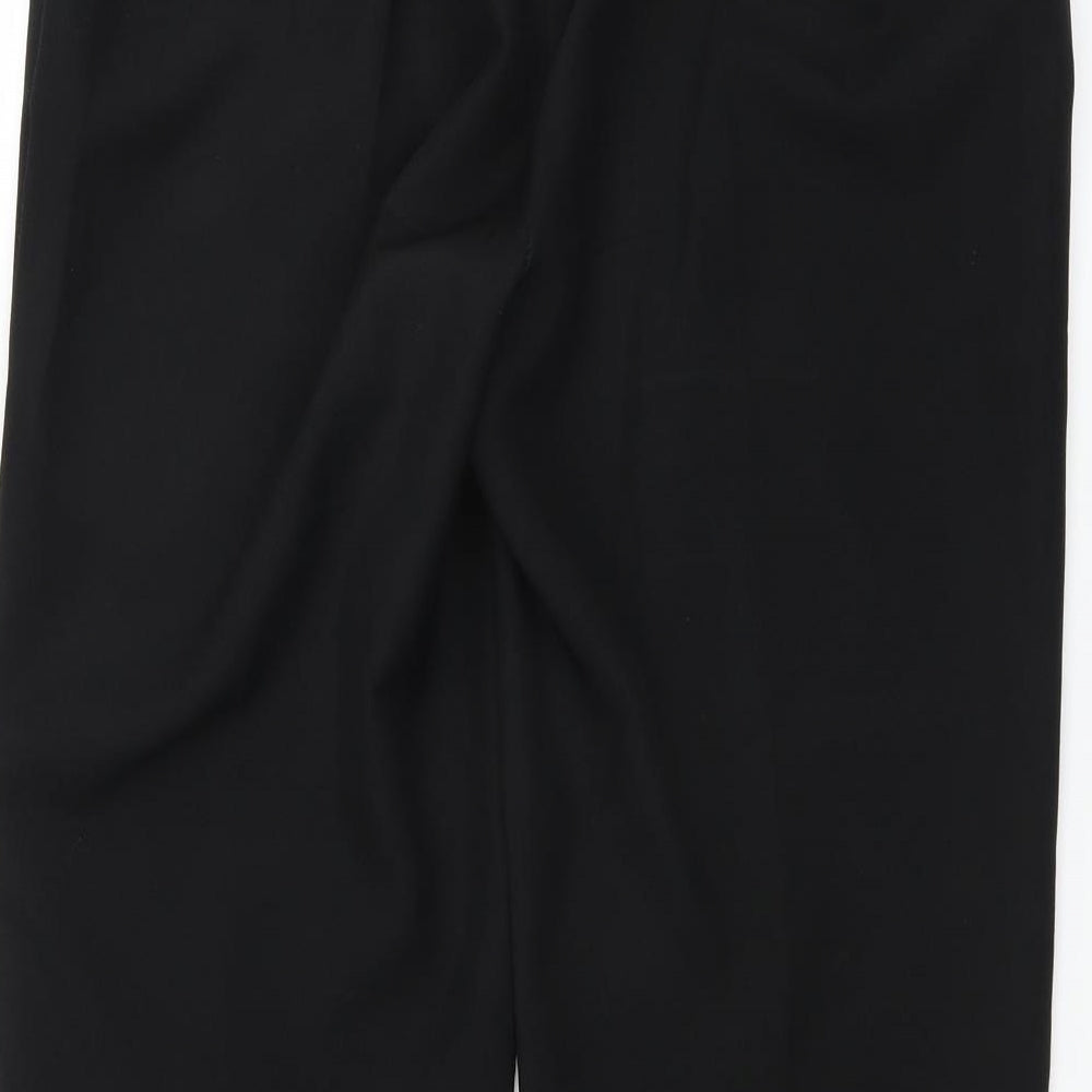 Preworn Womens Black Trousers Size 14 L24 in