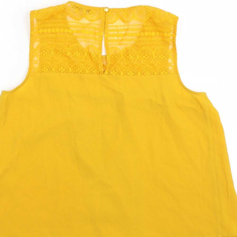 Limited Edition Womens Yellow Basic Blouse Size 8