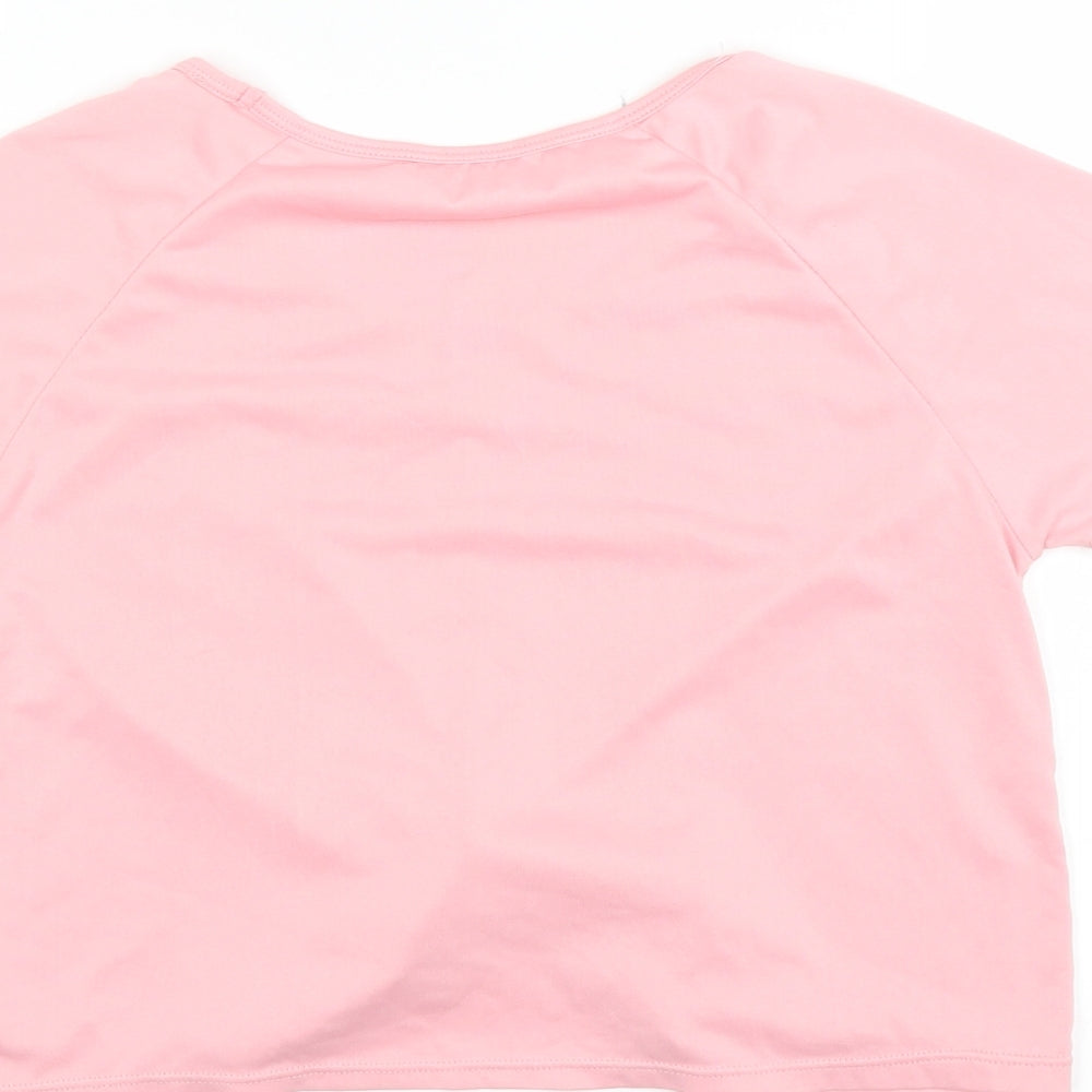 Preworn Womens Pink Cropped T-Shirt - twist front
