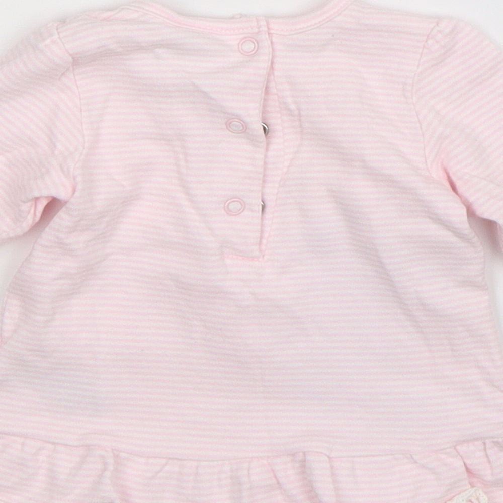Matalan Girls Pink Striped Fit & Flare Size 3-6 Months - Disney