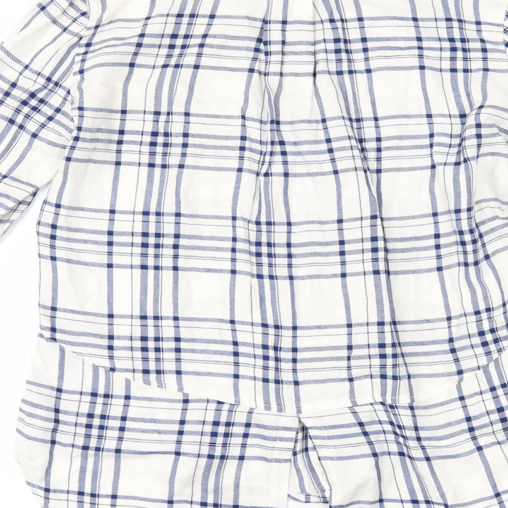 Alexander Jordan Womens White Check Basic Button-Up Size S
