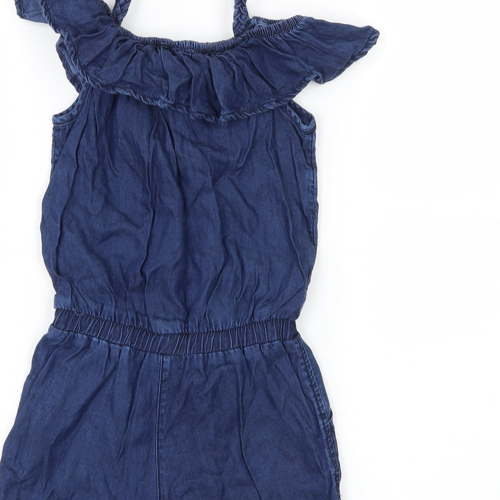 NEXT Girls Black Playsuit One-Piece Size 4 Years - Cut Out Shoulder