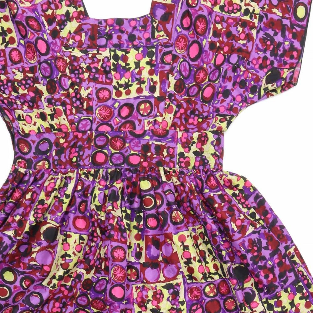 ANNA Womens Multicoloured Geometric A-Line Size 6