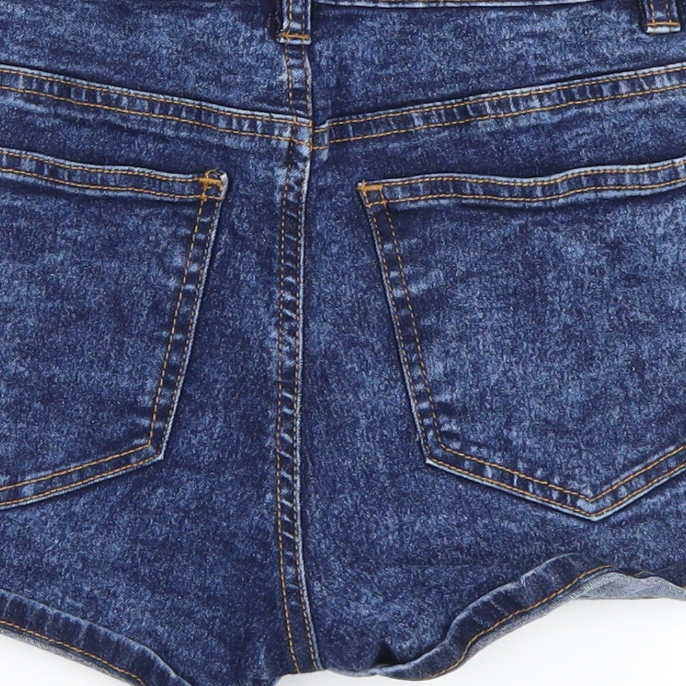 Select Womens Blue Denim Hot Pants Shorts Size 8