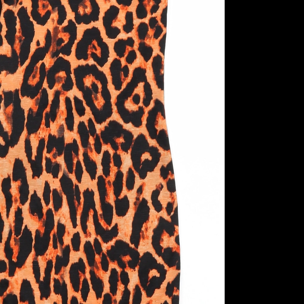 AX Paris Womens Orange Animal Print Bodycon Size 10