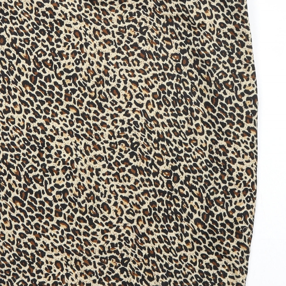 SheIn Womens Brown Animal Print Mini Skirt Size S