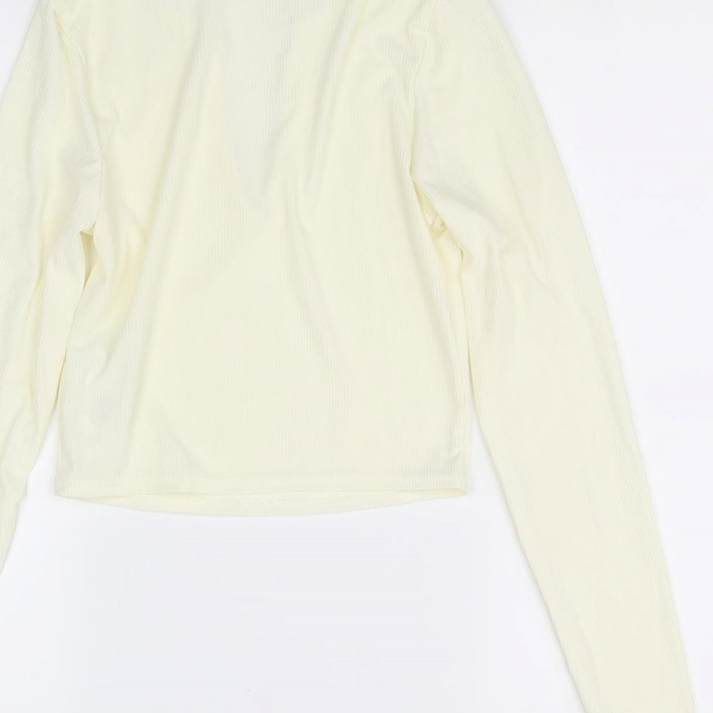 Missguided Womens Yellow Basic T-Shirt Size 10