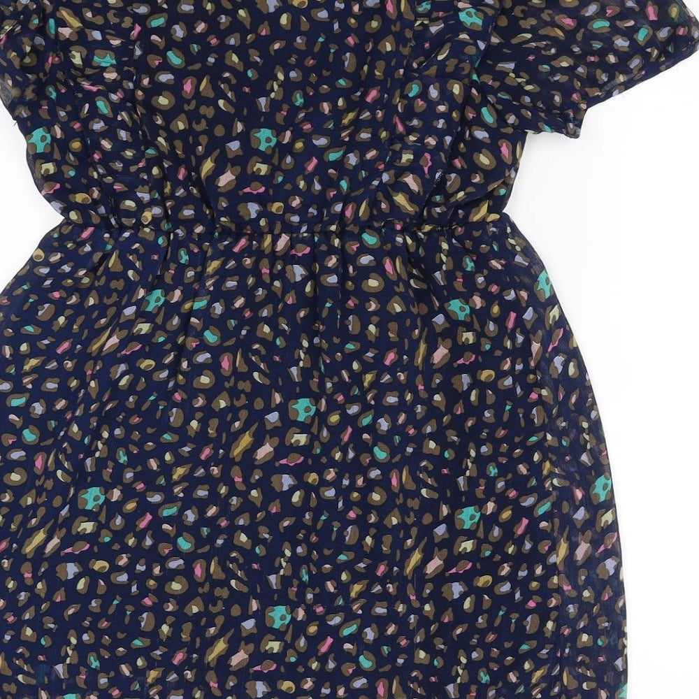 M Butterfly Womens Blue Animal Print Mini Size M